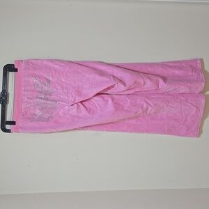 Dolls Kill X Bratz Pink Rhinestone Keep It Glossy Velour Pants